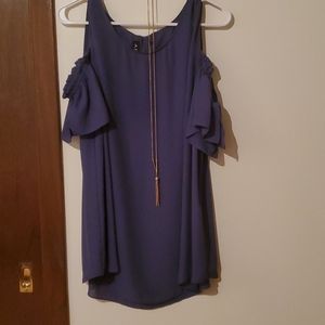 Beautiful almost sheer top with necklace